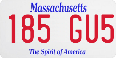 MA license plate 185GU5