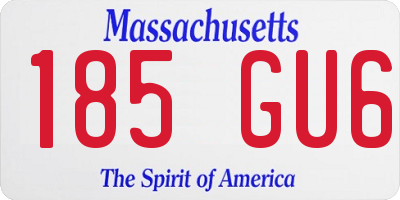 MA license plate 185GU6