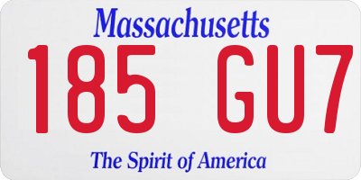 MA license plate 185GU7