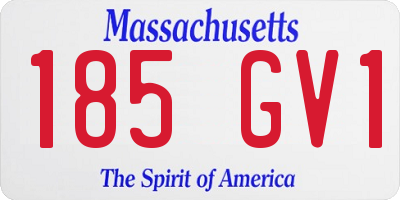 MA license plate 185GV1