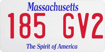 MA license plate 185GV2