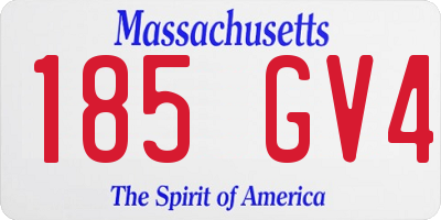 MA license plate 185GV4