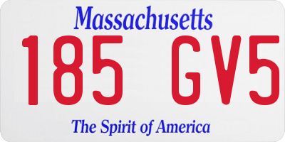 MA license plate 185GV5