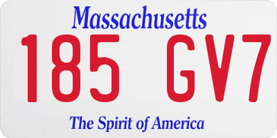 MA license plate 185GV7