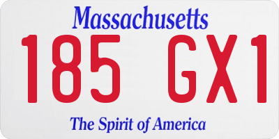 MA license plate 185GX1