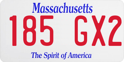 MA license plate 185GX2