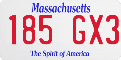 MA license plate 185GX3