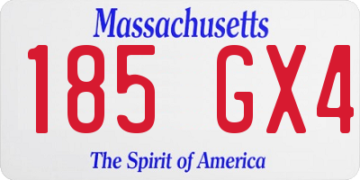 MA license plate 185GX4