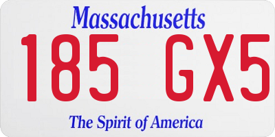 MA license plate 185GX5