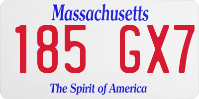 MA license plate 185GX7