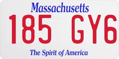 MA license plate 185GY6