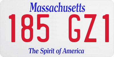 MA license plate 185GZ1