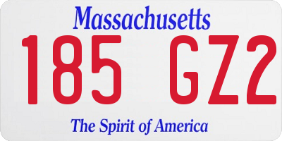 MA license plate 185GZ2