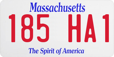 MA license plate 185HA1