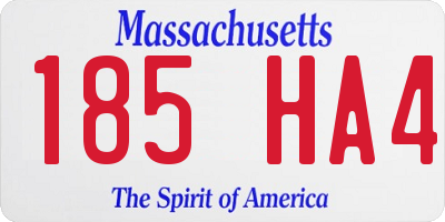 MA license plate 185HA4