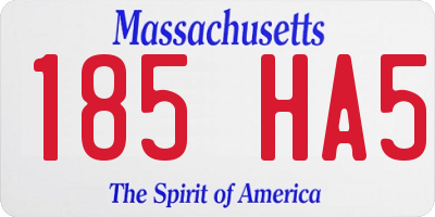 MA license plate 185HA5