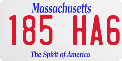 MA license plate 185HA6