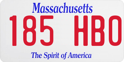MA license plate 185HB0