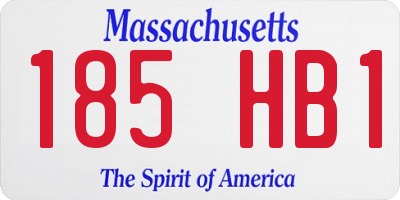 MA license plate 185HB1