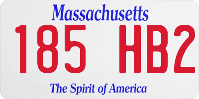 MA license plate 185HB2