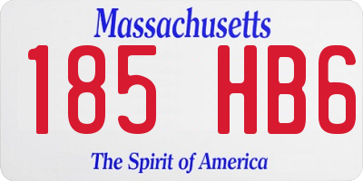 MA license plate 185HB6