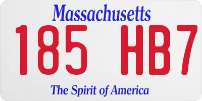 MA license plate 185HB7