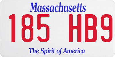 MA license plate 185HB9
