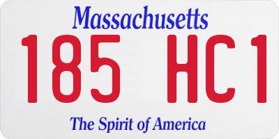 MA license plate 185HC1