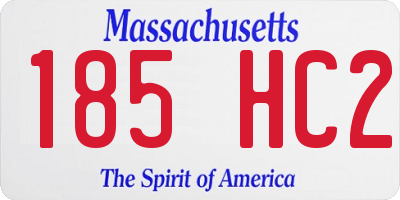 MA license plate 185HC2