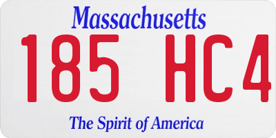 MA license plate 185HC4
