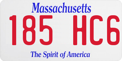 MA license plate 185HC6