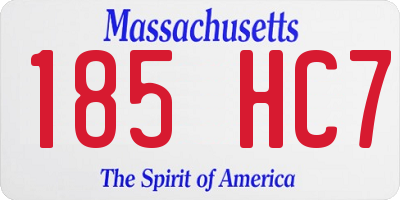 MA license plate 185HC7