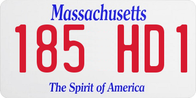 MA license plate 185HD1