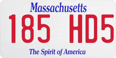 MA license plate 185HD5