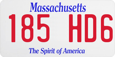 MA license plate 185HD6