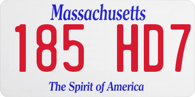 MA license plate 185HD7