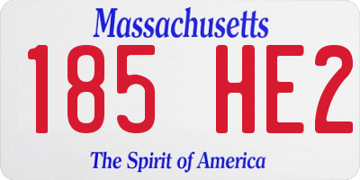 MA license plate 185HE2