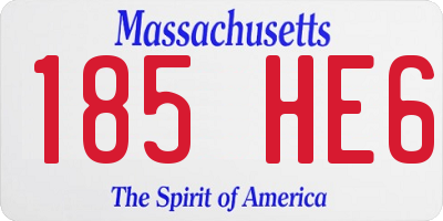 MA license plate 185HE6