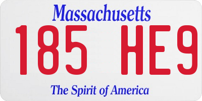 MA license plate 185HE9