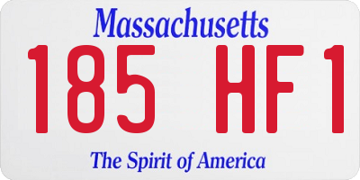 MA license plate 185HF1