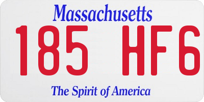 MA license plate 185HF6