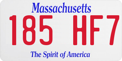 MA license plate 185HF7