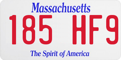 MA license plate 185HF9