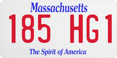 MA license plate 185HG1