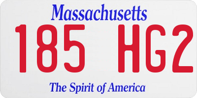 MA license plate 185HG2