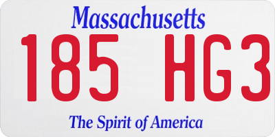 MA license plate 185HG3