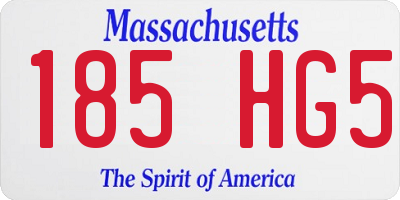 MA license plate 185HG5