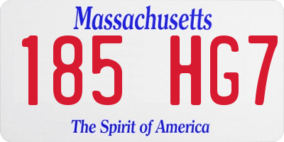 MA license plate 185HG7