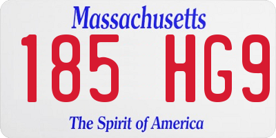 MA license plate 185HG9