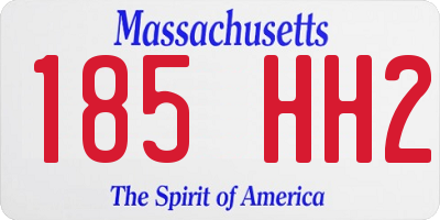 MA license plate 185HH2